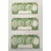 AUSTRALIA 1961 . ONE 1 POUND BANKNOTE . CONSECUTIVE TRIO . COOMBS/ WILSON